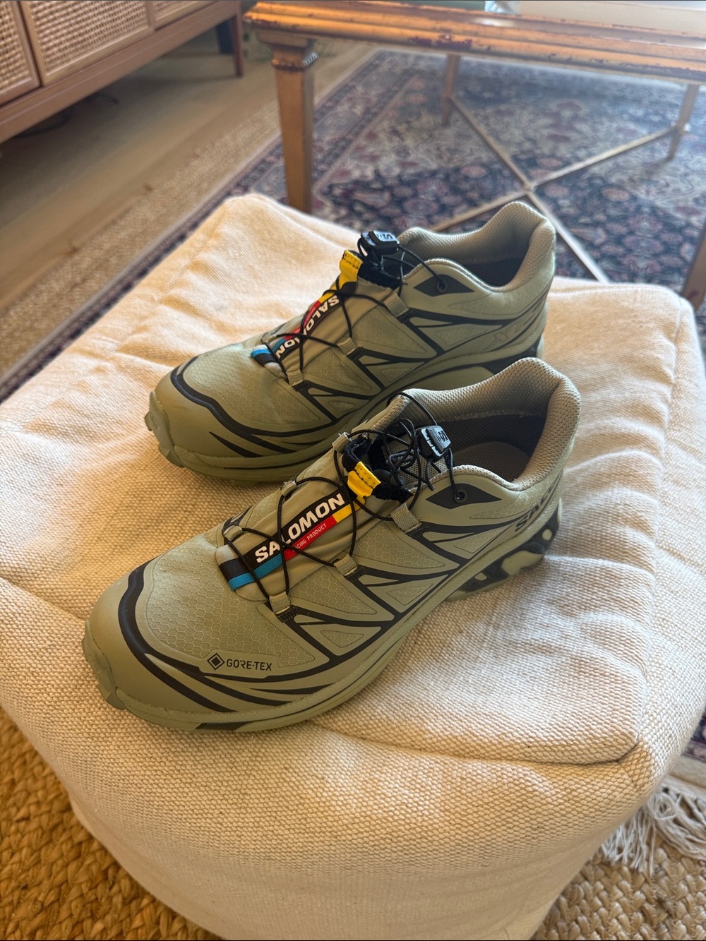 Salomon XT-6 Gore-Tex Unisex Sneakers in Asparagus/Green Tea Size M7/W8 - Picture 3 of 3